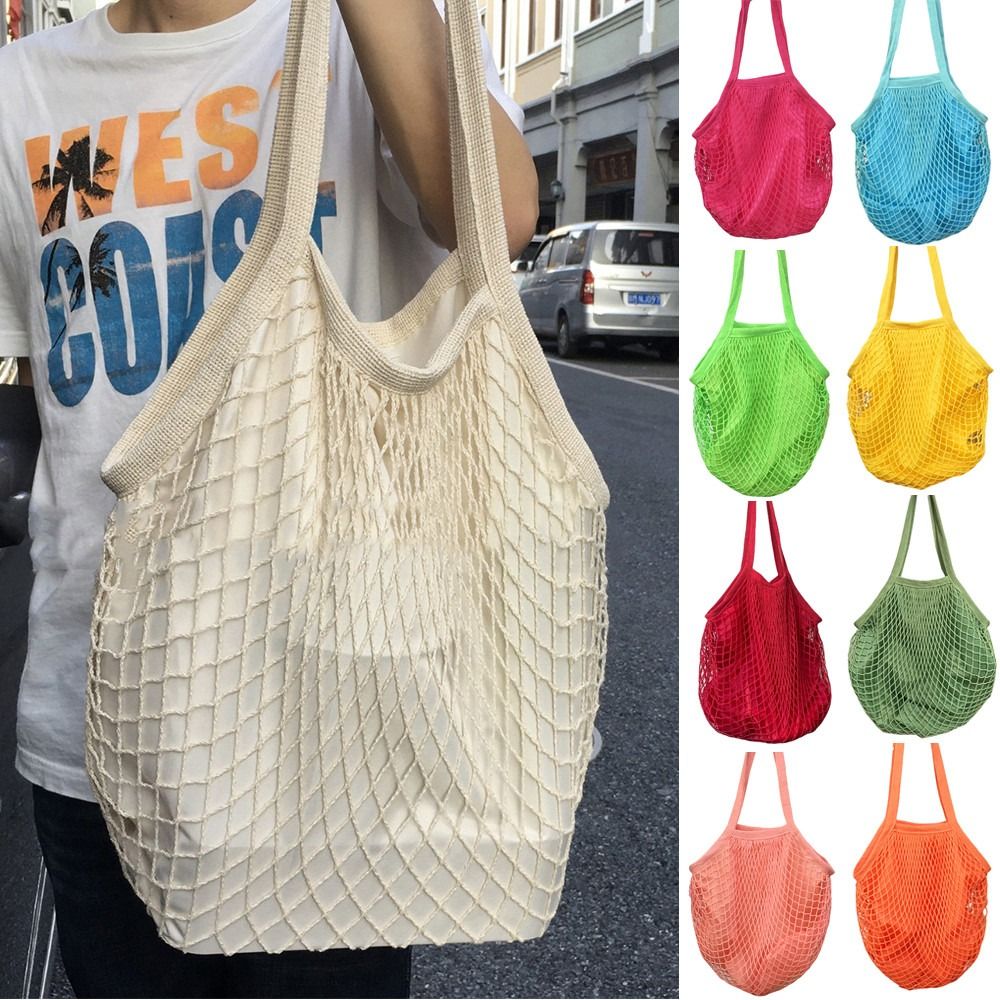Crochet Market Bag - Bolsas de Compras de Algodón Resistentes,