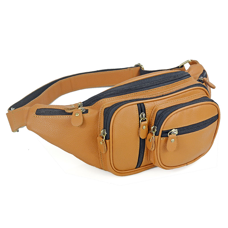 Saddle Bag Leather - Riñoneras de cuero genuino para hombre,