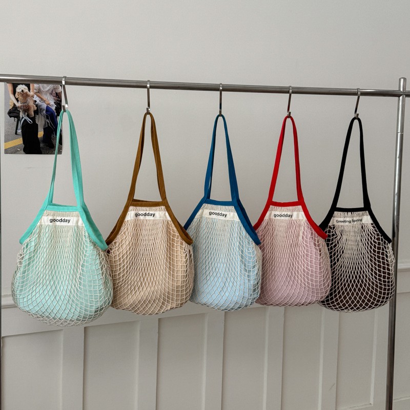 Crochet Market Bag - Bolso de hombro ligero y hueco