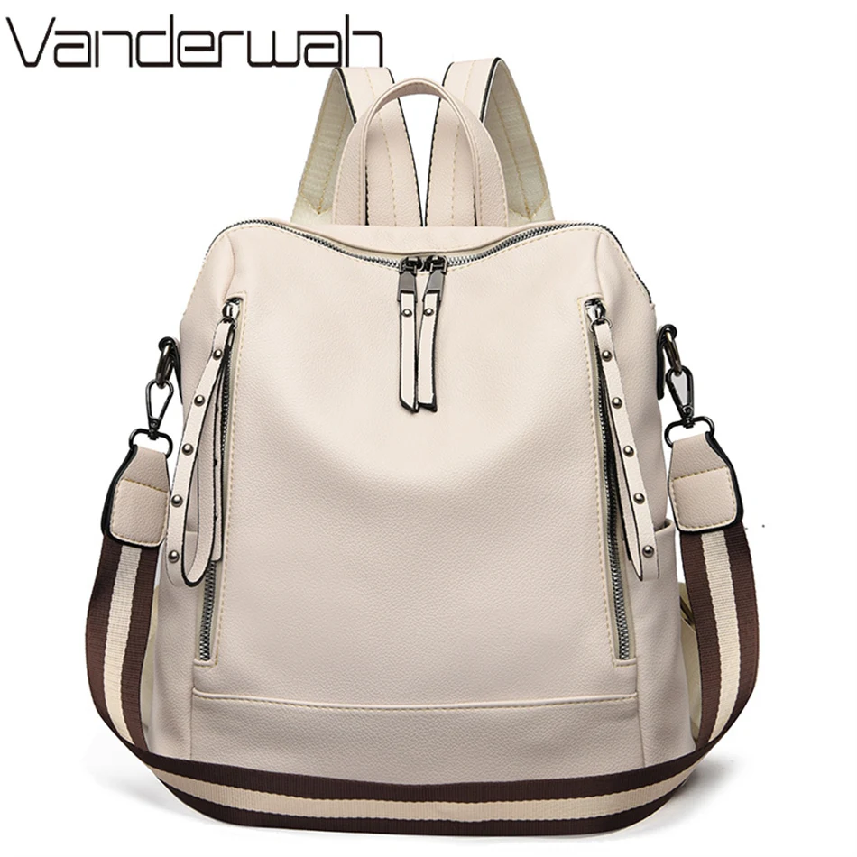 Women'S Bags Going Out - Mochila De cuero suave para estudiantes