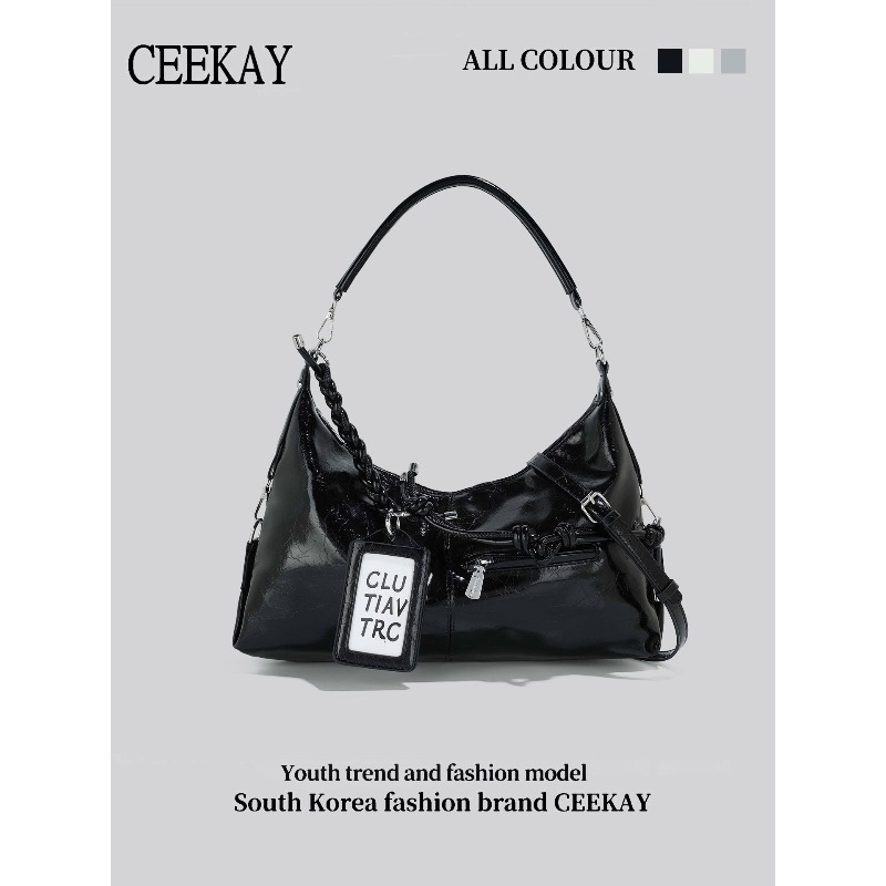 Women Bags 2026 Trends - Bolso Hobo de Cuero Brillante CEEKAY