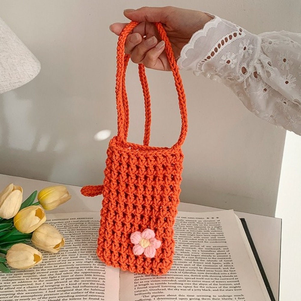 Crochet Market Bag - Bolso cruzado tejido de flores, bolso