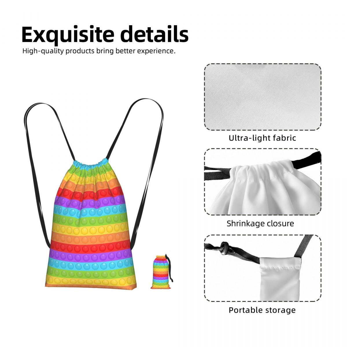 Women Bags Vector - Mochila con cordón de diseño prémium