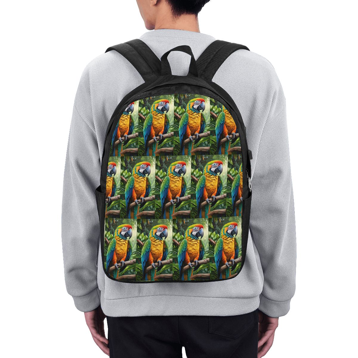 Women Bags For Travel - Mochila con diseño de loros macaw,