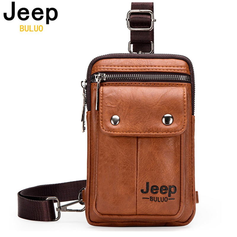 Saddle Bag Leather - JEEP BULUO pequeño multifunción Sling bolso