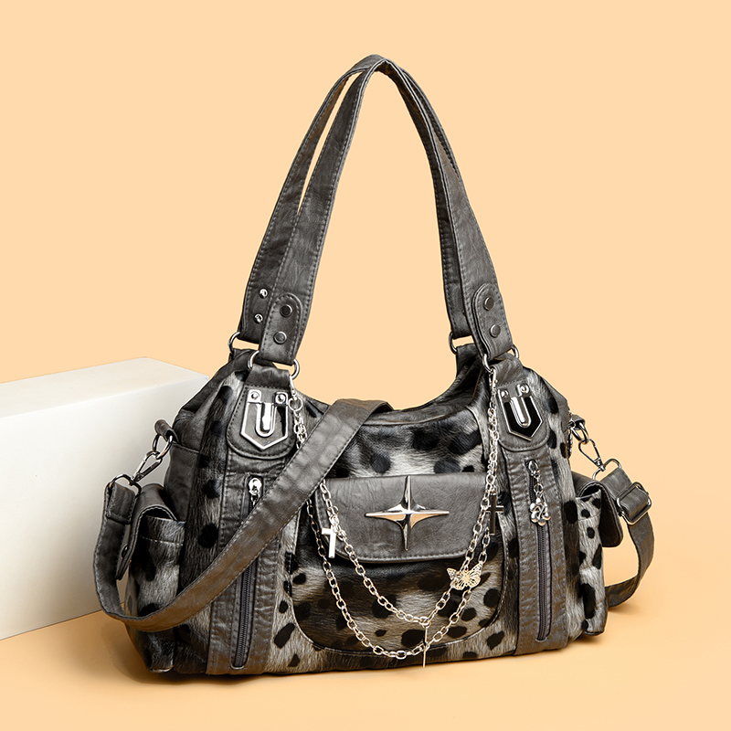 Women Bags Grey - Bolso de Hombro con Estampado de