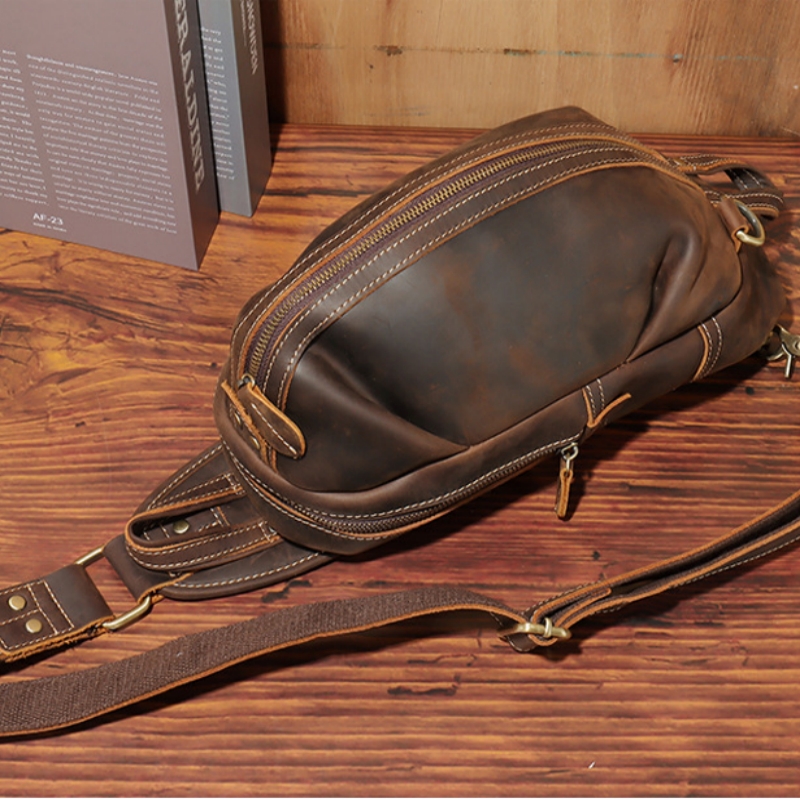 Saddle Bag Leather - Bolso de pecho multifunción de cuero