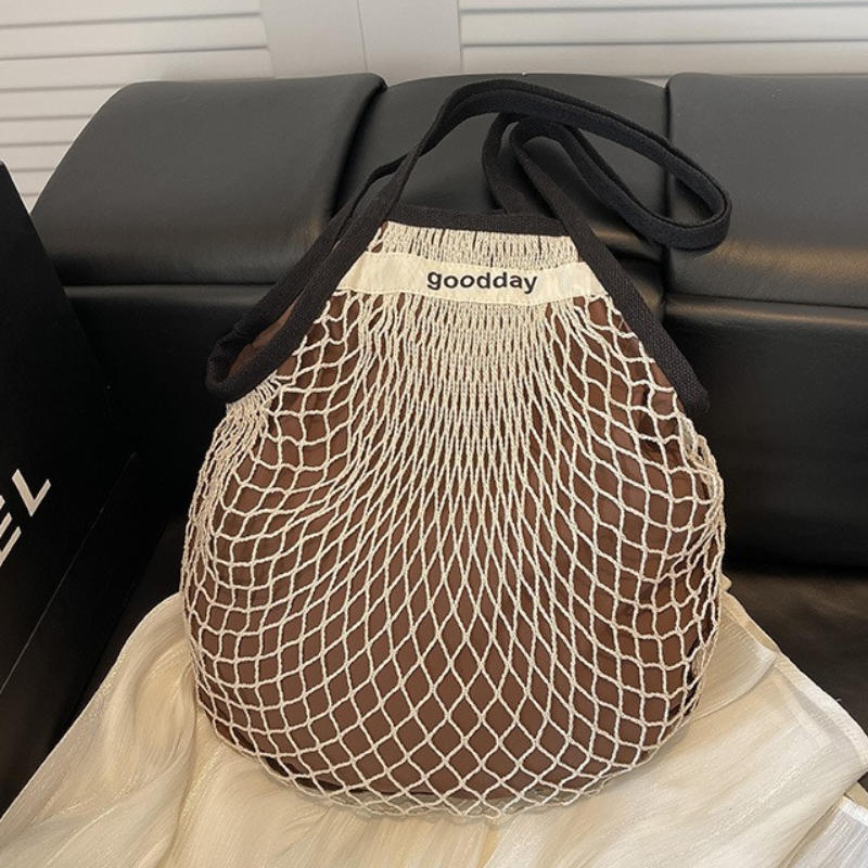 Bolso de hombro ligero y hueco - Crochet Market Bag reseña y precio