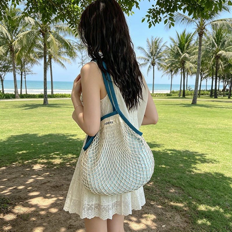 Bolso de hombro ligero y hueco - Crochet Market Bag reseña y precio