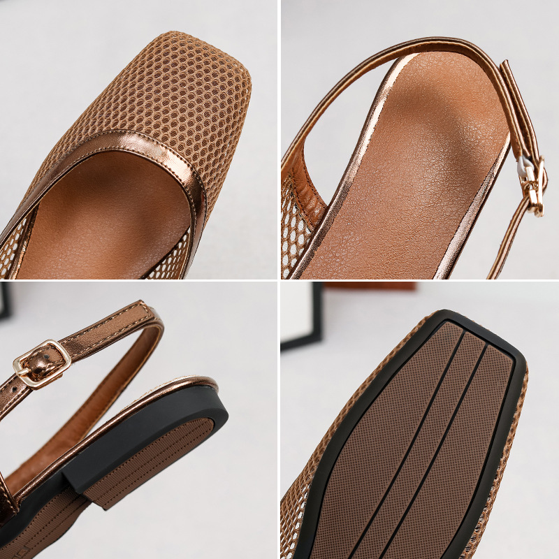 Sandalias de malla con punta c - Women Bags And Shoes reseña y precio