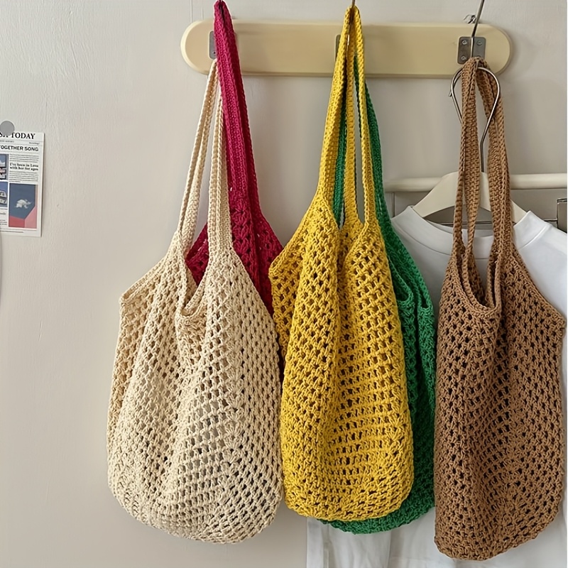 Bolso de mano de malla de ganc - Crochet Market Bag reseña y precio
