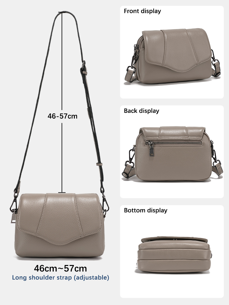 Bolso cruzado Zency de piel de - Women Bags Grey reseña y precio