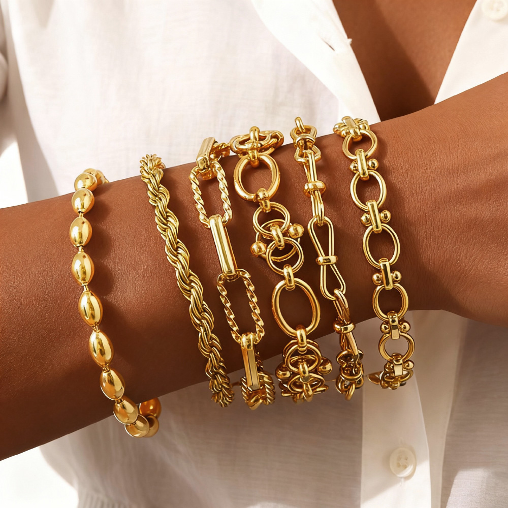 Pulsera de cadena gruesa chapa - Women Bags Price reseña y precio