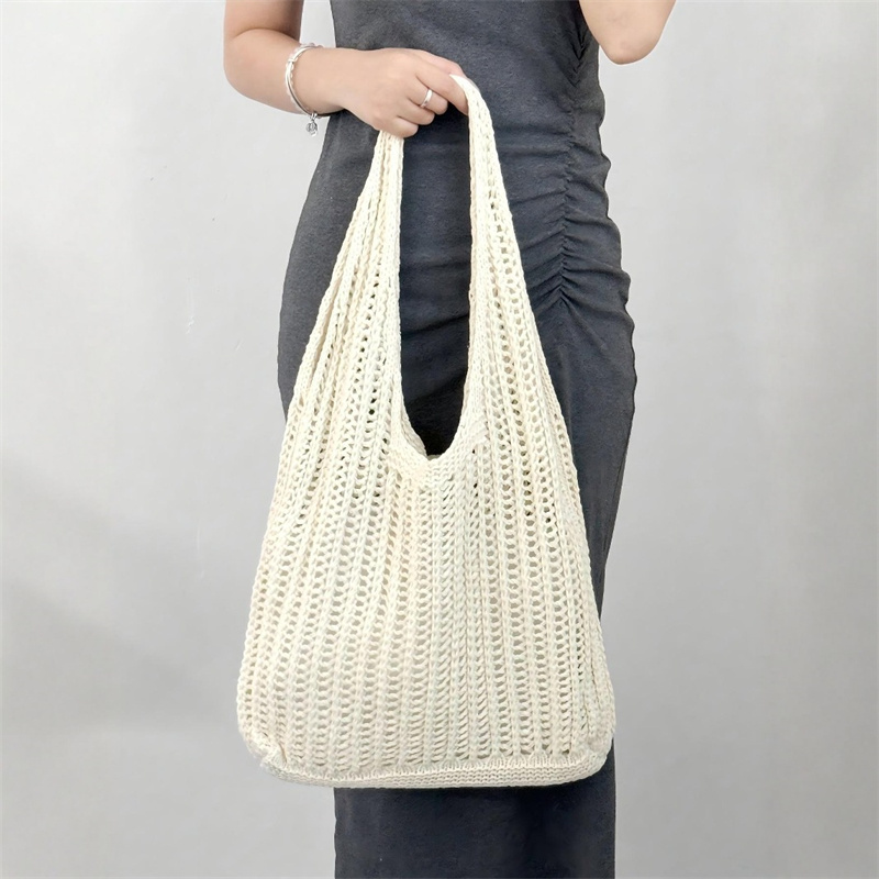 Bolso de hombro tejido de gran - Crochet Market Bag reseña y precio