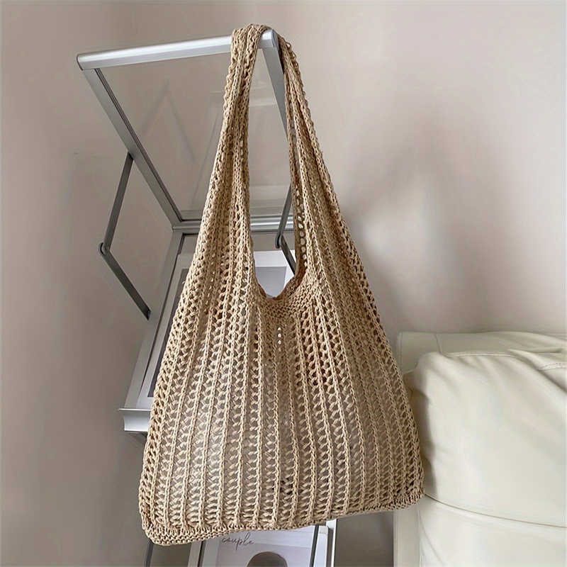 Bolso de hombro tejido de gran - Crochet Market Bag reseña y precio