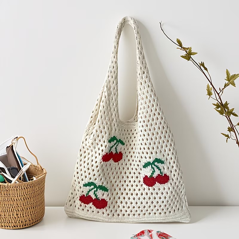 Bolso de hombro de gran capaci - Crochet Market Bag reseña y precio
