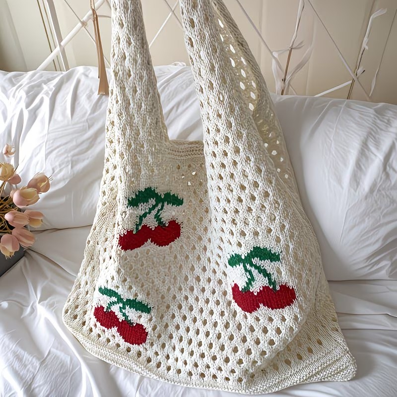 Bolso de hombro de gran capaci - Crochet Market Bag reseña y precio