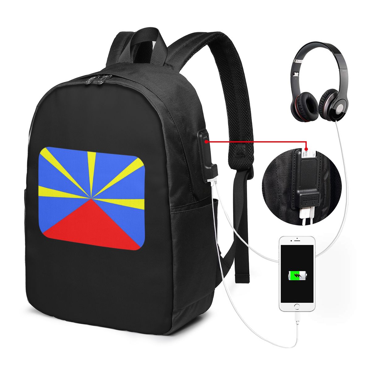 Mochila con bandera de la isla - Women Bags For Travel reseña y precio