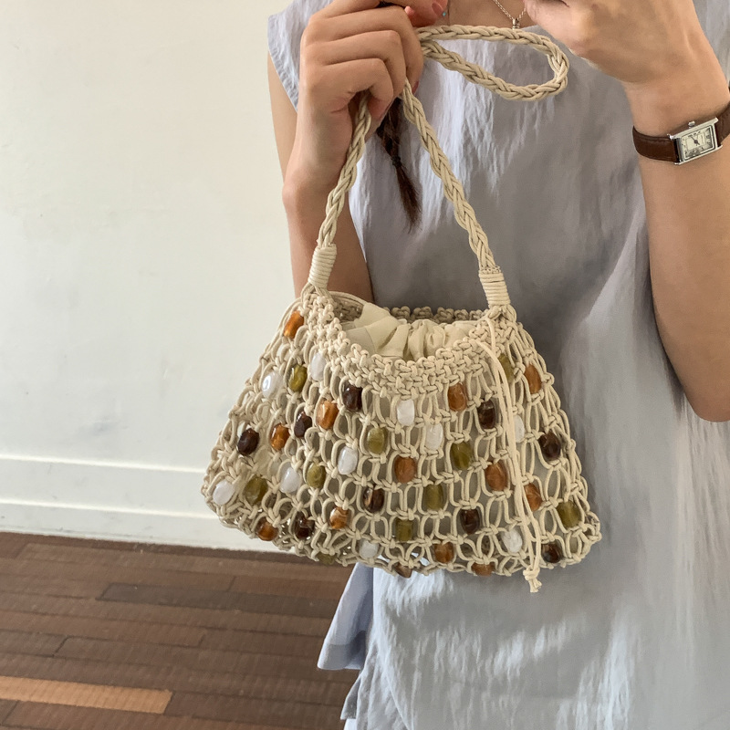 Bolso de hombro hueco con cuen - Crochet Market Bag reseña y precio
